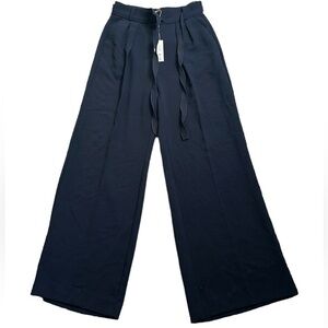 Rebecca Tylor navy blue wide leg crepe dress pants size 4 new